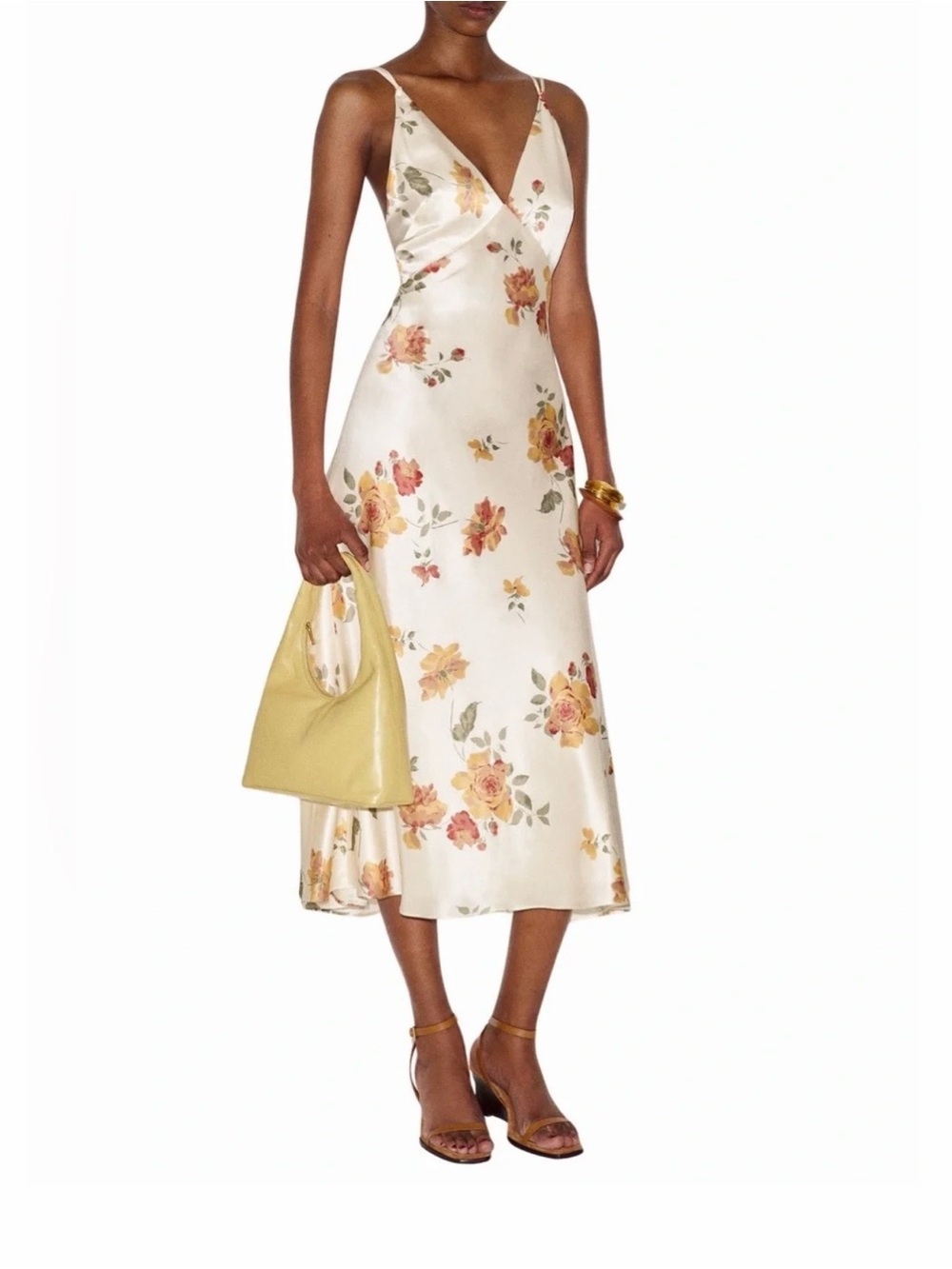 Reformation Anaya Silk Dress In Climbing Rose, NEW WITH TAGS,NEVER WORN,NO FLAWS